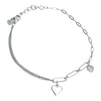 Срібний браслет з підвісками та фіанітом Артикул R211 Розмір 17 