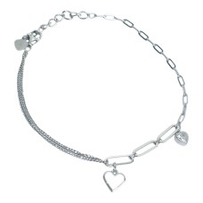 Срібний браслет з підвісками та фіанітом Артикул R211 Розмір 17 