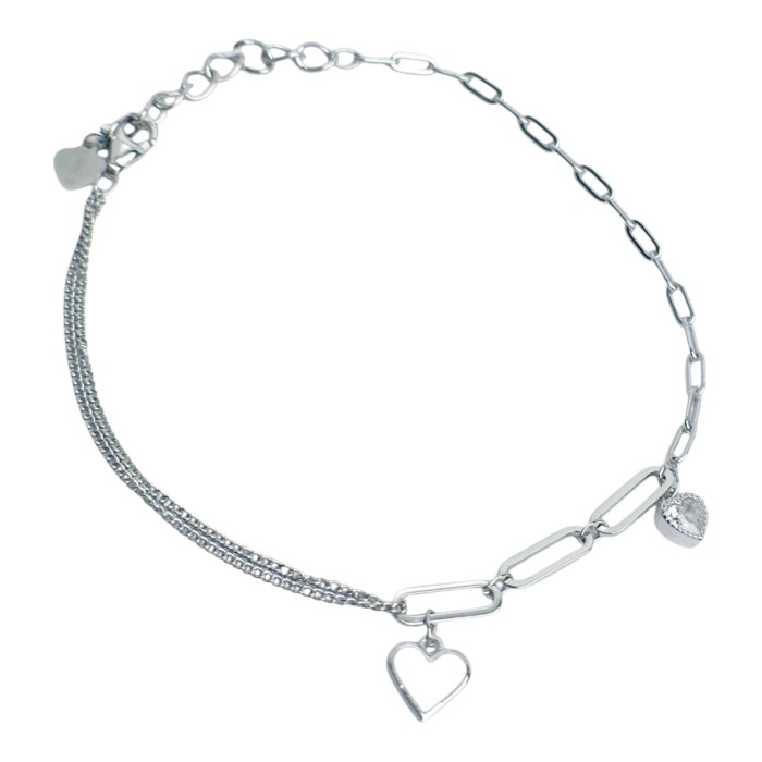 Срібний браслет з підвісками та фіанітом Артикул R211