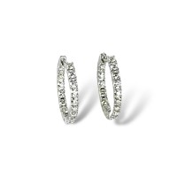 Золоті сережки з білого золота з діамантами Артикул 23091