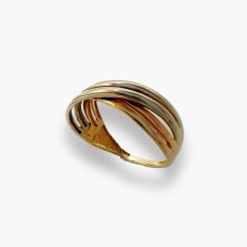 Золота каблучка з білим золотом  Артикул 10222100В01