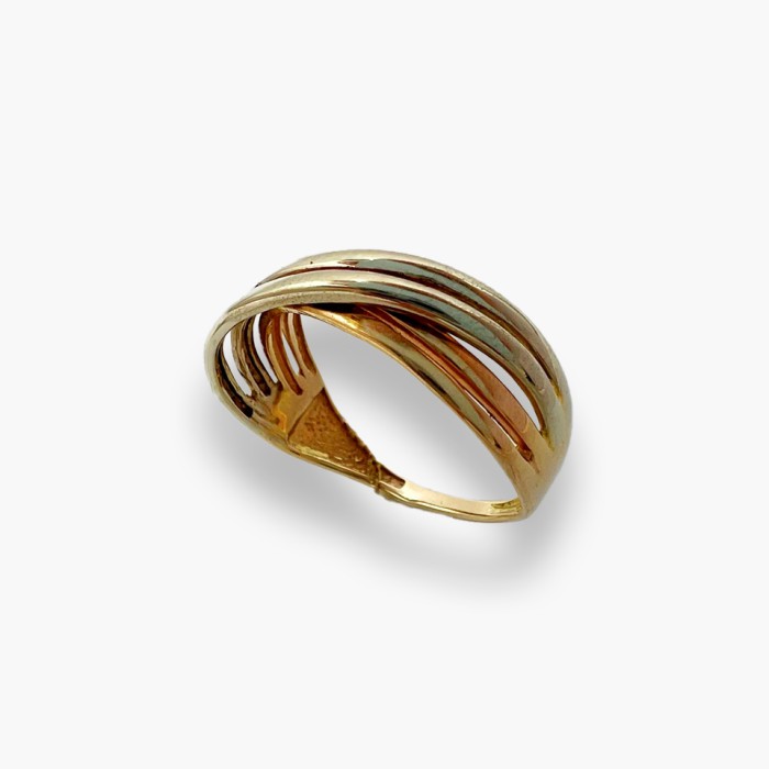 Золота каблучка з білим золотом Розмір 17 Артикул 10222100В01