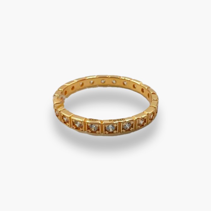 Золота каблучка з фіанітами Розмір 14  Артикул 380366