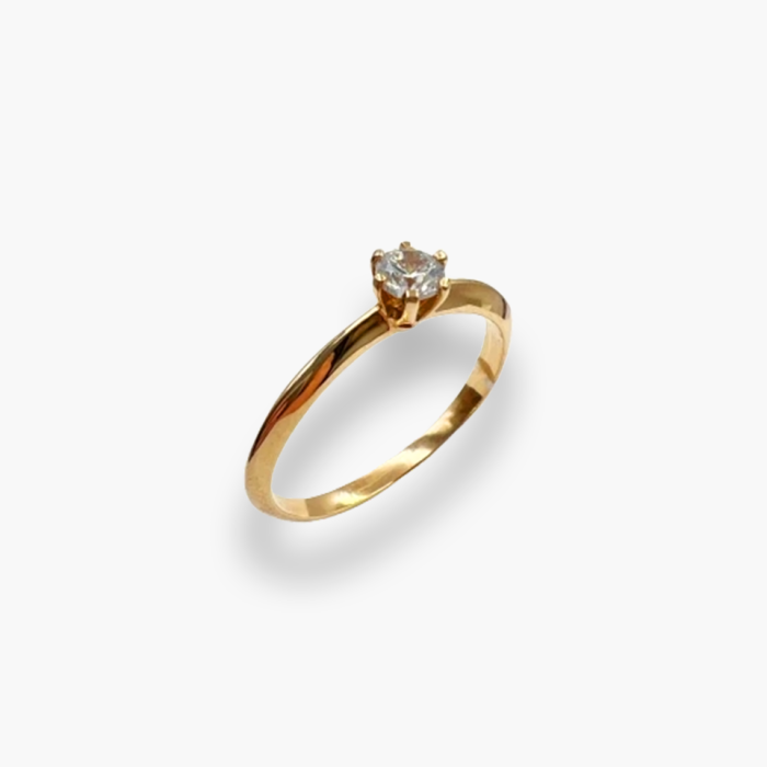 Золота каблучка з фіанітом на пропозицію Розмір 17 Артикул 1910