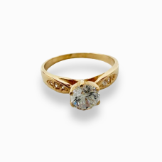 Золота каблучка на пропозицію  з фіанітами  Артикул 1648