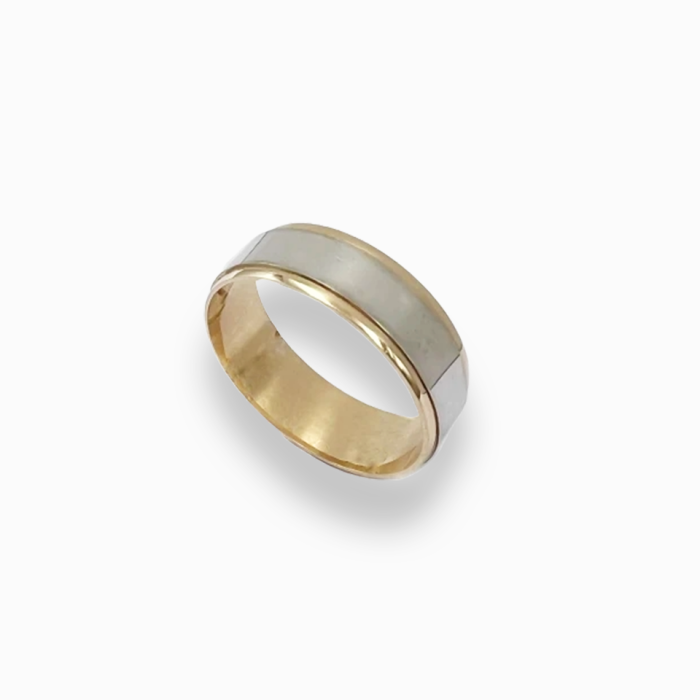 Золота обручка Американка червоне та біле золото  Розмір 20  Артикул к115