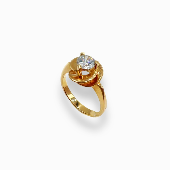 Золота каблучка на заручини  Фіаніт  Розмір 17  Артикул 1/1059