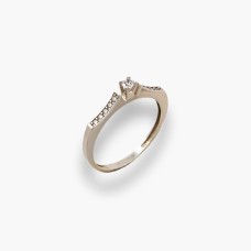 Золота каблучка з білого золота на зуручини  Артикул 380395В