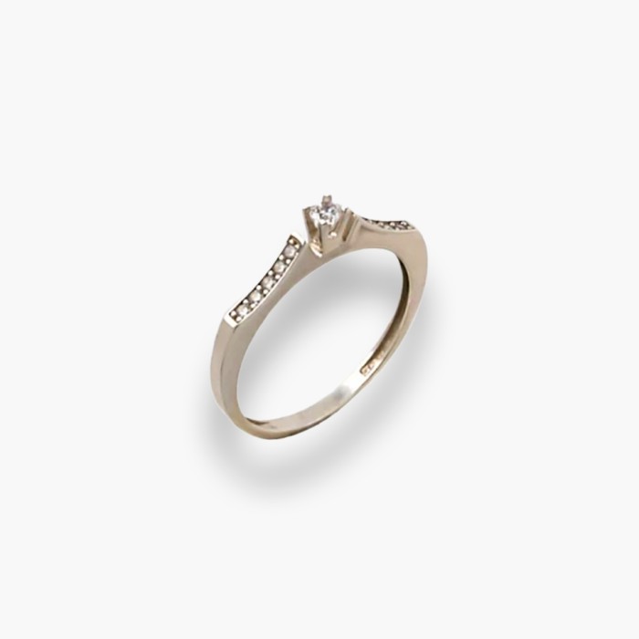 Золота каблучка з білого золота на зуручини Розмір  17,5 Артикул 380395В