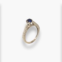 Золота каблучка з білого золота з сапфіром Розмір 16,5 Артикул кб1200/1