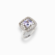 Срібна каблучка з фіанітами Розмір18.5 Артикул 330856с