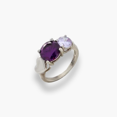 Срібна каблучка з сердечком та фіанітами Розмір 16 Артикул ПС-404