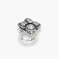 Срібна каблучка з фіанітами "Квітка" Розмір Артикул 1231