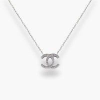 Срібне кольє "Шанель" . Довжина 45 см . Артикул  CZ 70014.