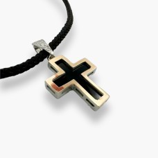 Срібний хрестик з золотою пластиною "Онікс". Артикул 579.