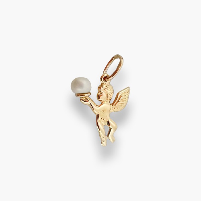 Золота підвіска Ангел з перлиною .  Артикул  п03529.