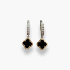 Срібні сережки "Листок щастя" з золотою пластиною . Артикул 1018