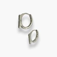 Срібні сережки кільця з фіанітами . Артикул CZ 72073