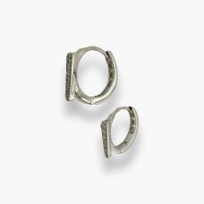 Срібні сережки кільця з фіанітами . Артикул CZ 72073