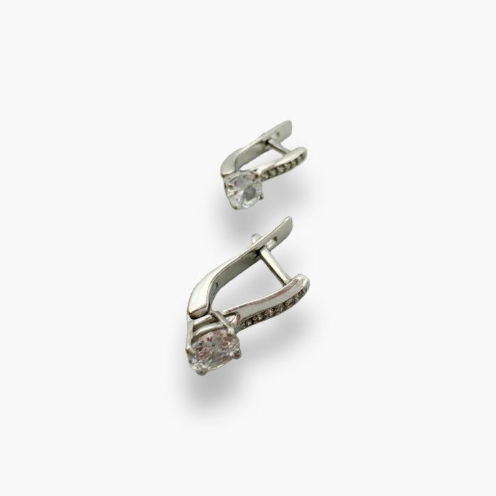 Срібні сережки з фіанітом . Артикул  2716/9р