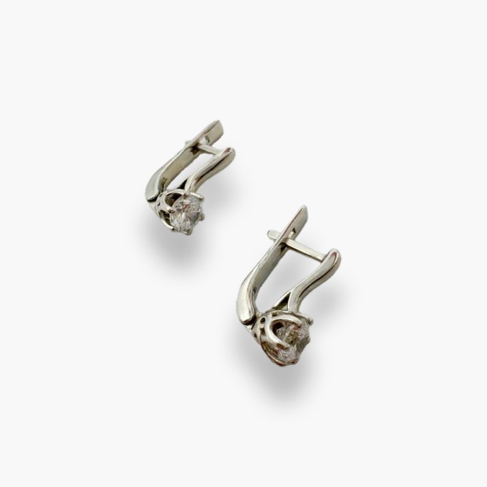 Срібні сережки з фіанітом . Артикул 2697/9р