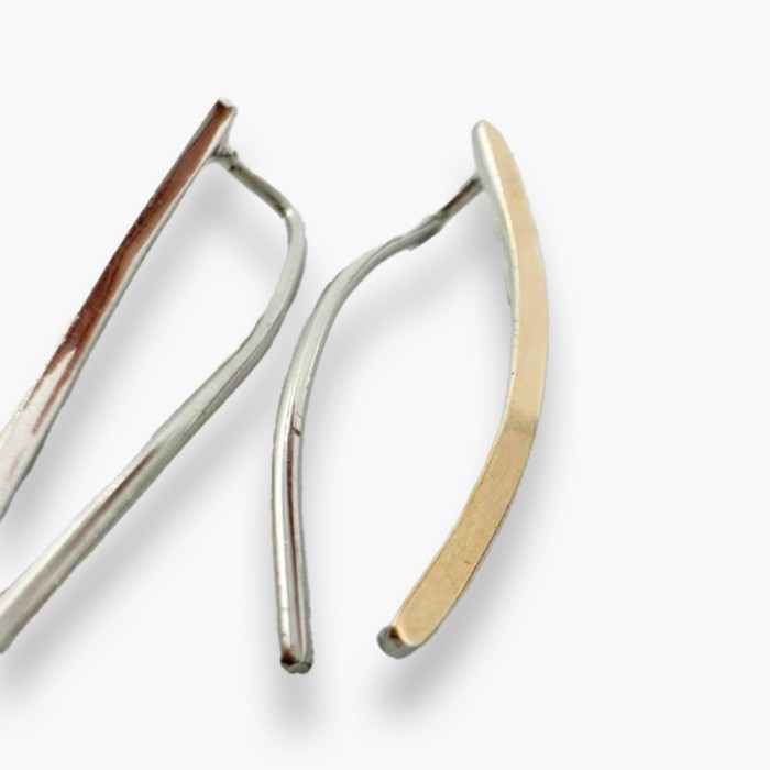 Срібні сережки з золотою пластиною . Артикул 552