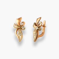 Золоті сережки з діамантами . Артикул СЗД-651