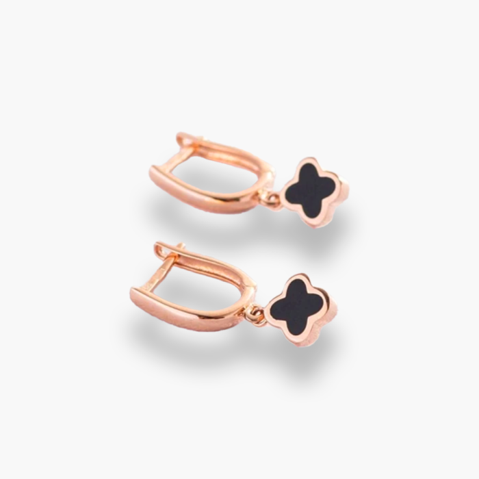 Золоті сережки Листок щастя . Артикул  с07469