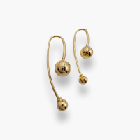 Золоті сережки протяжки з кульками . Артикул с07982