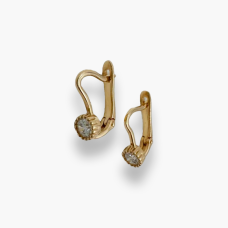 Золоті сережки дитячі  з фіанітами . Артикул  210619710101