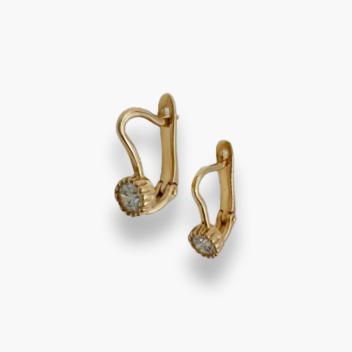 Золоті сережки дитячі  з фіанітами . Артикул  210619710101