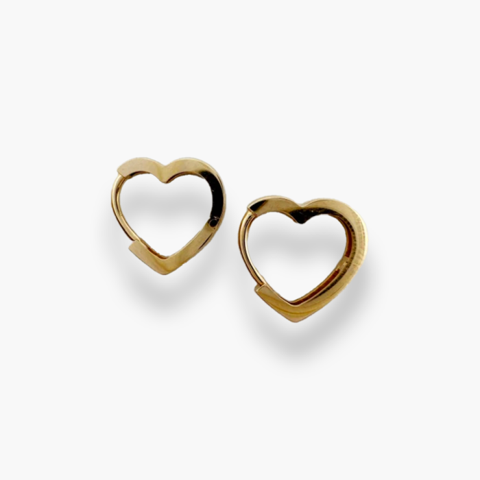 Золоті сережки кільця з сердечками  . Артикул  с07423
