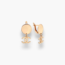 Золоті сережки "Шанель" . Артикул 470633