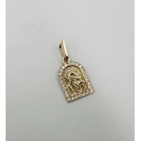Золота ладанка "Божої Матері"  з фіанітами Артикул : 2018