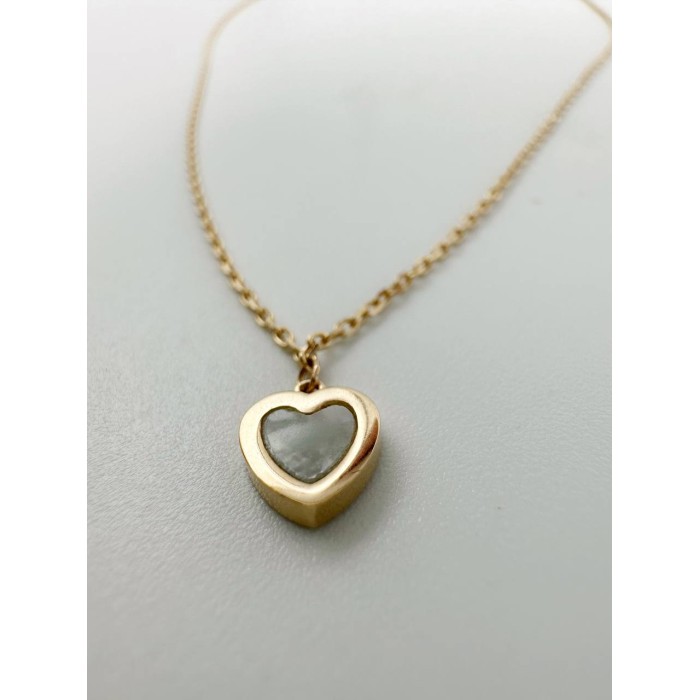 Золоте кольє з білим перламутром . Довжина 39 см . Артикул  кол02396