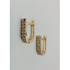 Золоті сережки  з фіанітами . Артикул  1640