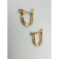 Золоті сережки  з фіанітами . Артикул 1712