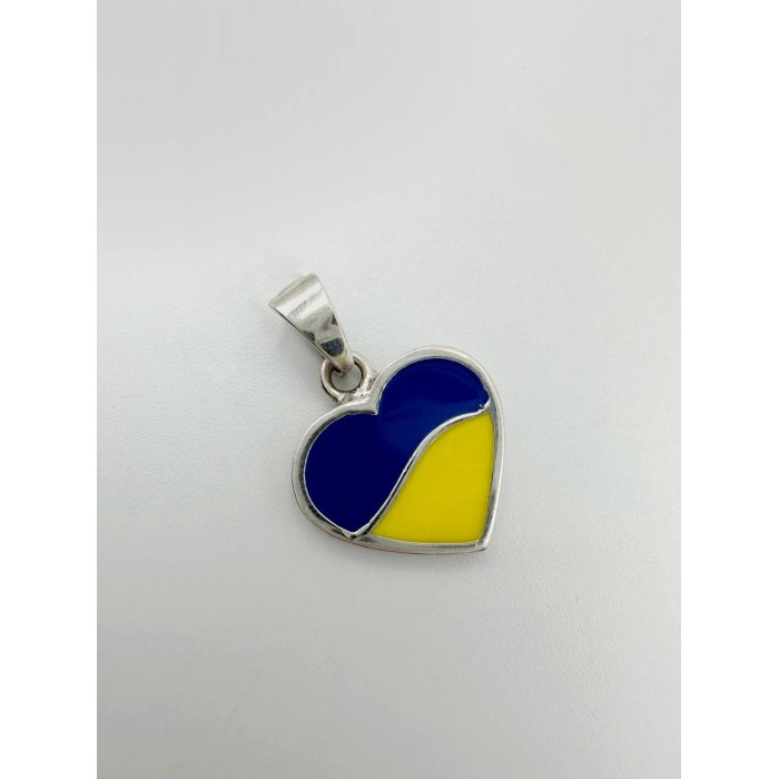 Срібна підвіска синьо-жовта . Артикул 795-п.