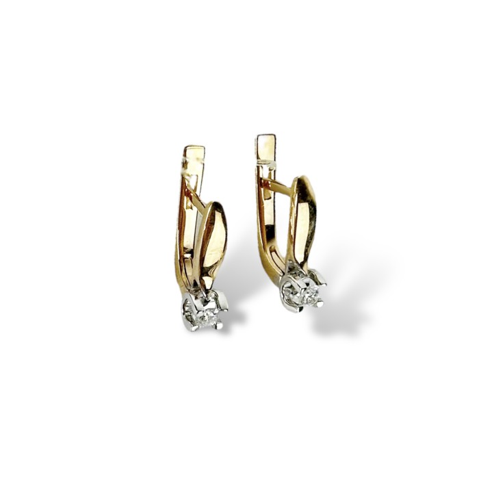 Золоті сережки з діамантами Артикул 22692