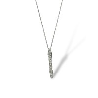 Срібне кольє з білим фіанітом Розмір 45.0 Артикул S-05-Necklace-CRT100001