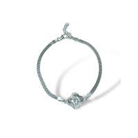 Срібний браслет з білим фіанітом Розмір 17,0 Артикул S-04-Bracelet-PD10