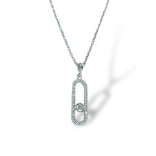 Срібне кольє з білим фіанітом .0 Артикул S-05-Necklace-PD100001