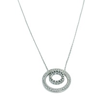 Срібне кольє з білим фіанітом .0 Артикул S-05-Necklace-PD10