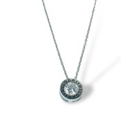 Срібне кольє з білим фіанітом Розмір 45.0 Артикул S-05-Necklace-BLG10