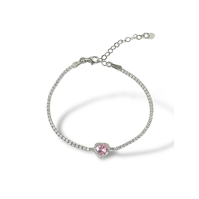 Срібний браслет з фіанітом Розмір 17,0 Артикул S-04-Bracelet-PD1063