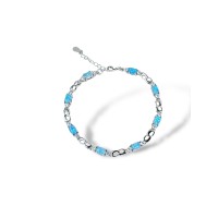 Срібний браслет з фіанітом Розмір 17,0 Артикул S-04-Bracelet-PD1034