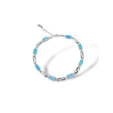 Срібний браслет з фіанітом Розмір 17,0 Артикул S-04-Bracelet-PD1034