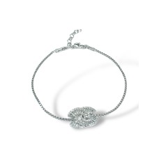 Срібний браслет з білим фіанітом Розмір 17.0 Артикул S-04-Bracelet-CRT100005