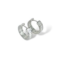 Срібні сережки з білим фіанітом Артикул GS-02-GOO-PND10