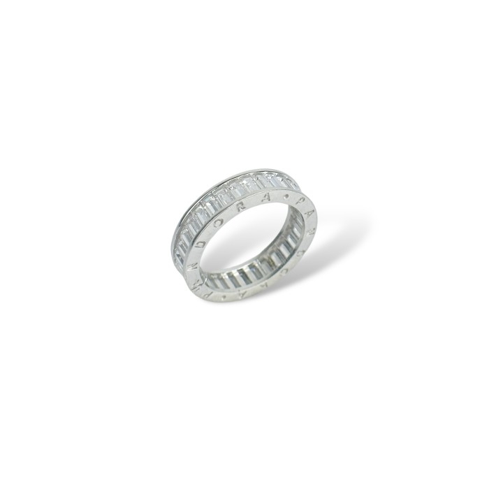 Срібна каблучка з білим фіанітом Розмір 18.0 Артикул GS-01-G00-PND10